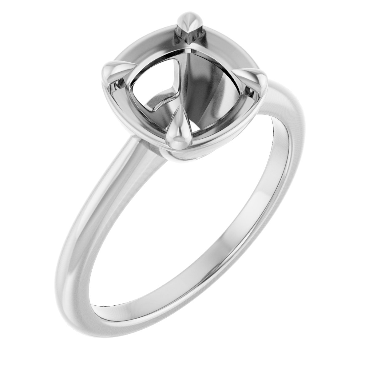 Claw-Prong Solitaire Bezel-Style Engagement Ring