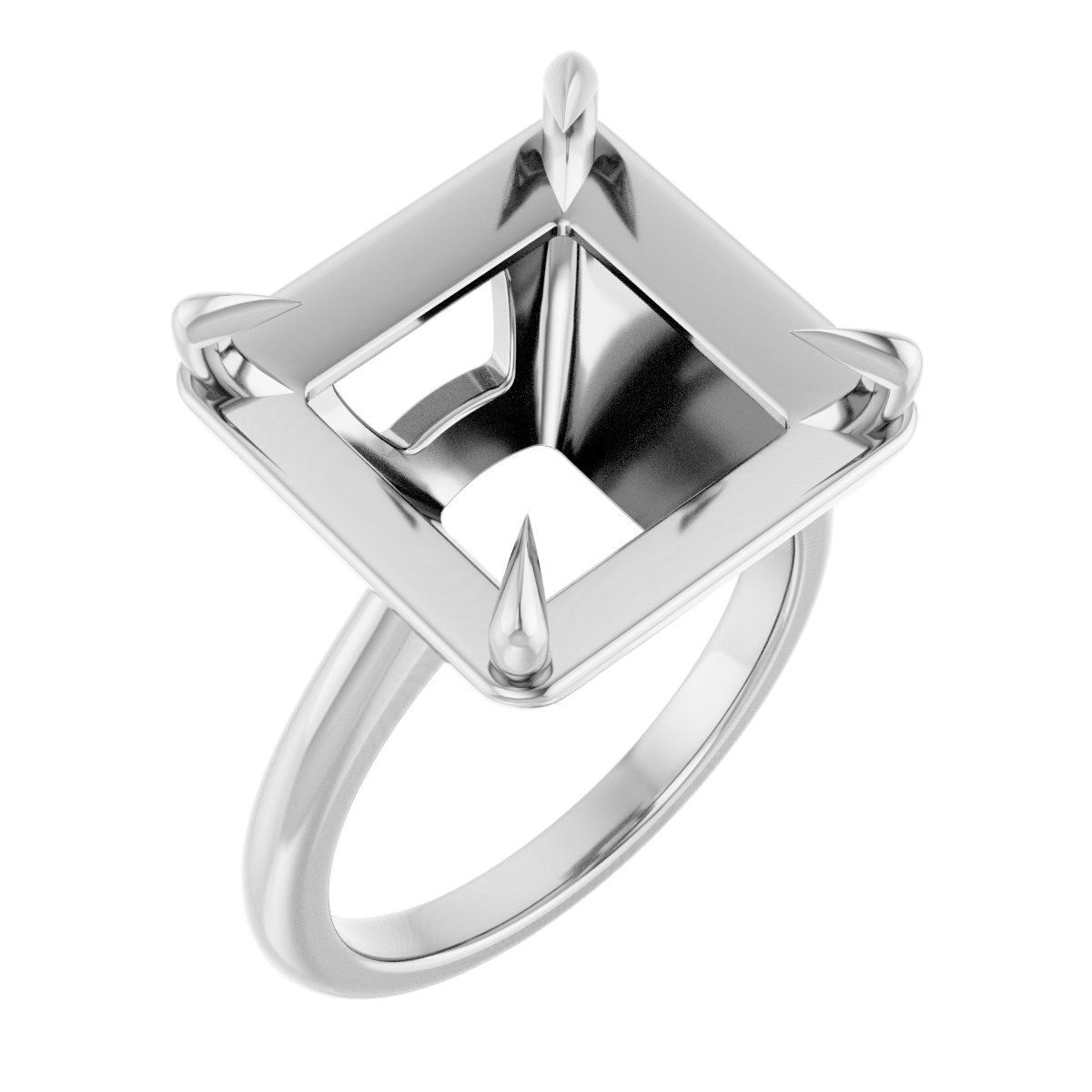 Claw-Prong Solitaire Bezel-Style Engagement Ring