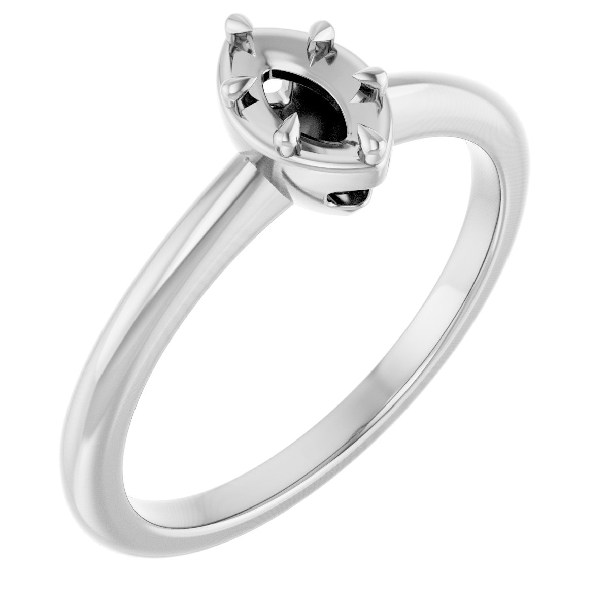 Claw-Prong Solitaire Bezel-Style Engagement Ring