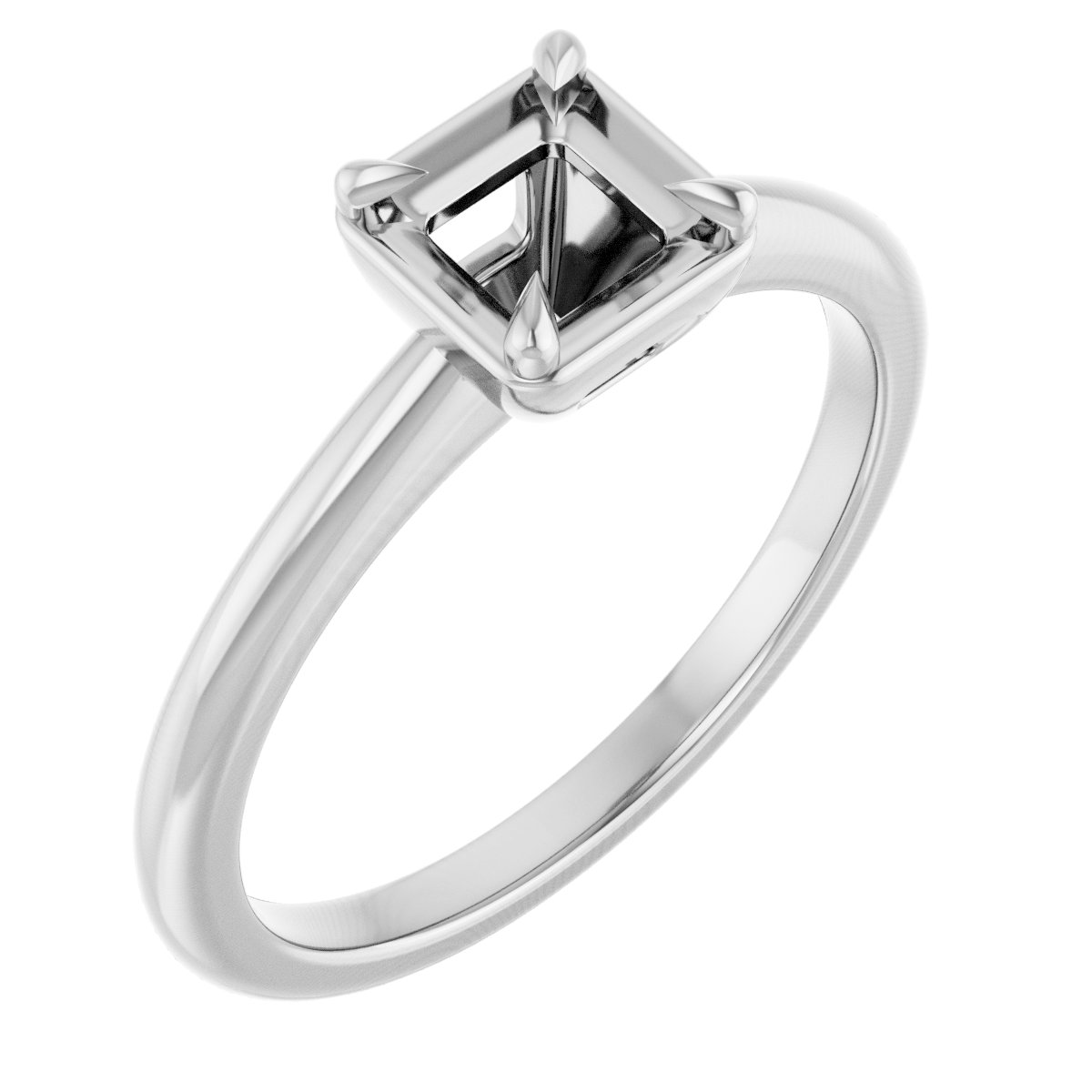 Claw-Prong Solitaire Bezel-Style Engagement Ring