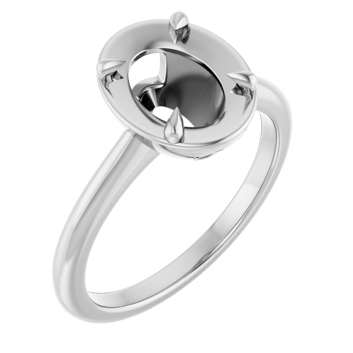 Claw-Prong Solitaire Bezel-Style Engagement Ring