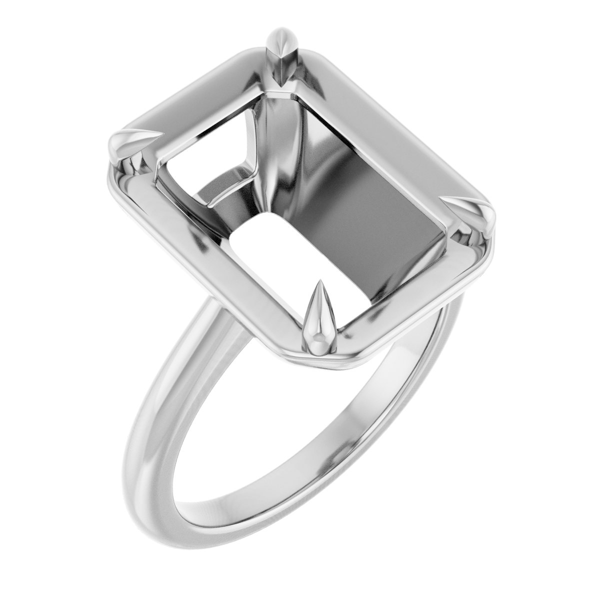 Claw-Prong Solitaire Bezel-Style Engagement Ring