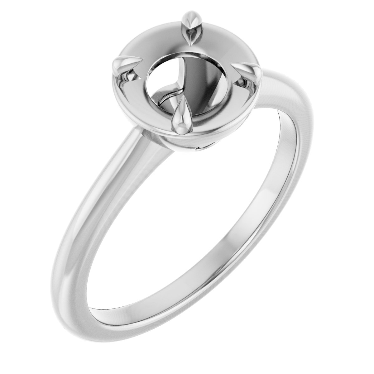 Claw-Prong Solitaire Bezel-Style Engagement Ring