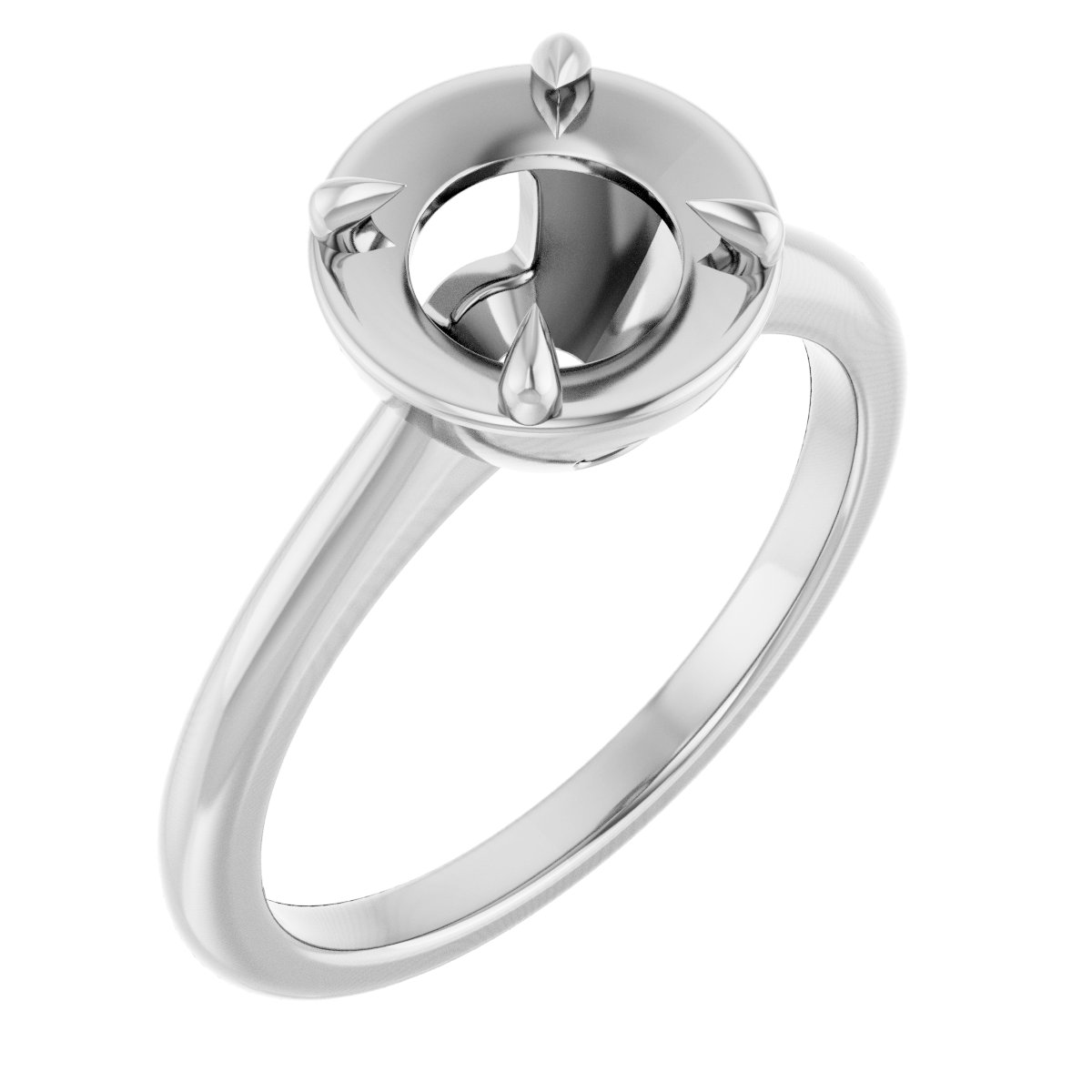 Claw-Prong Solitaire Bezel-Style Engagement Ring