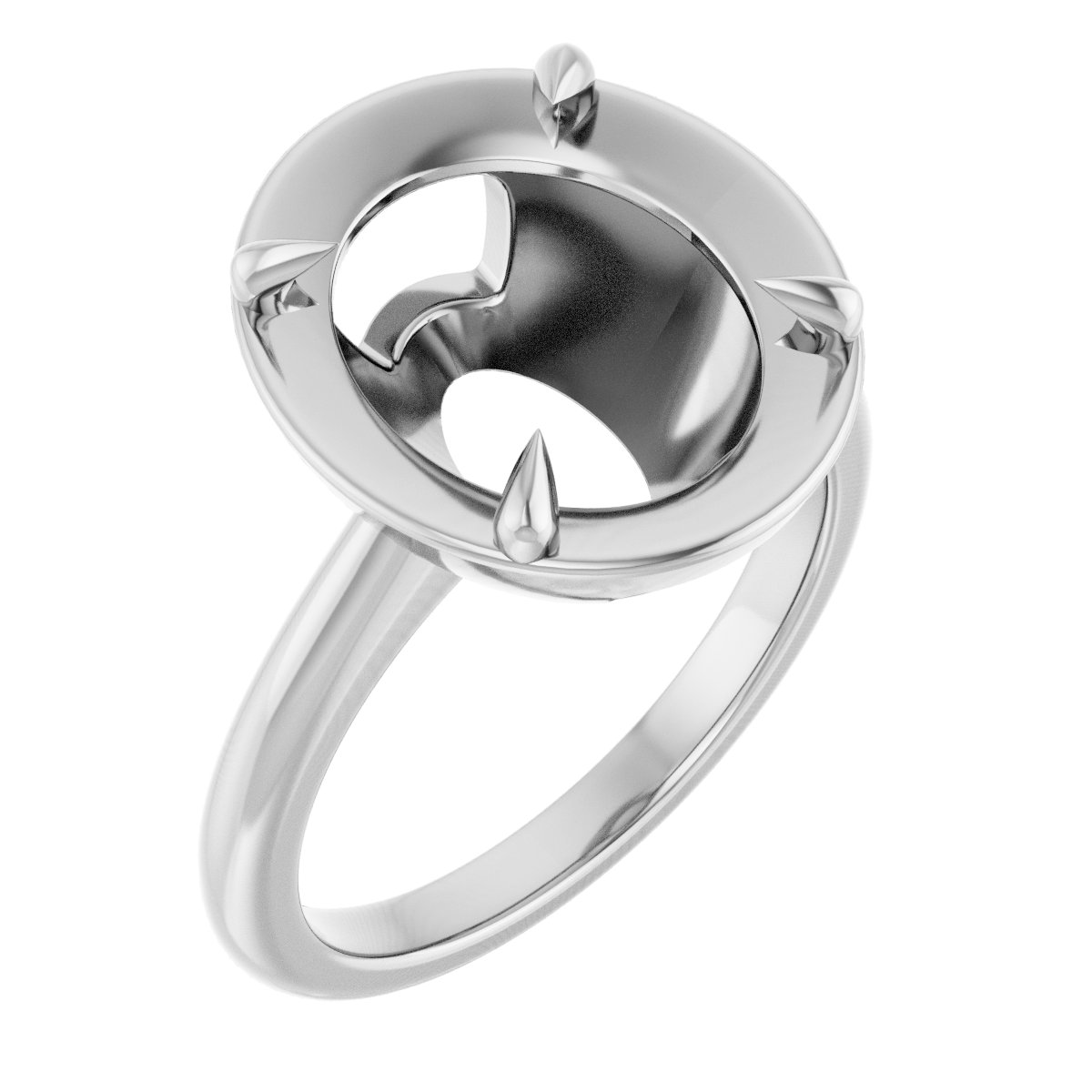 Claw-Prong Solitaire Bezel-Style Engagement Ring