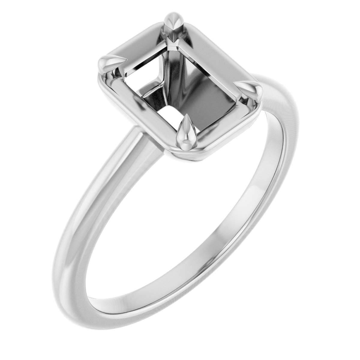 Claw-Prong Solitaire Bezel-Style Engagement Ring
