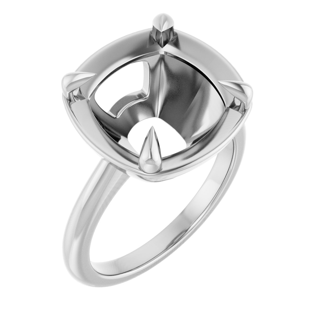Claw-Prong Solitaire Bezel-Style Engagement Ring