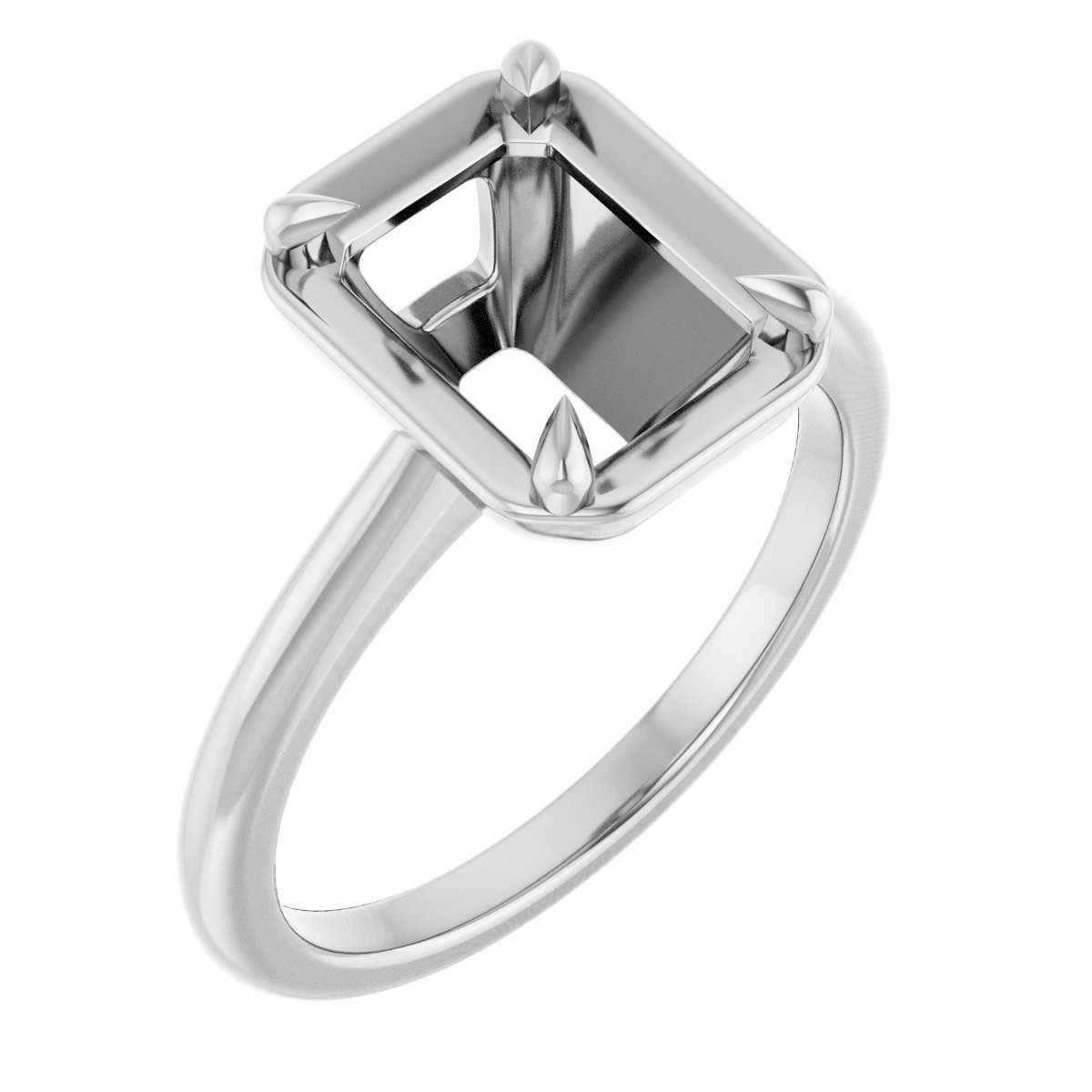 Claw-Prong Solitaire Bezel-Style Engagement Ring