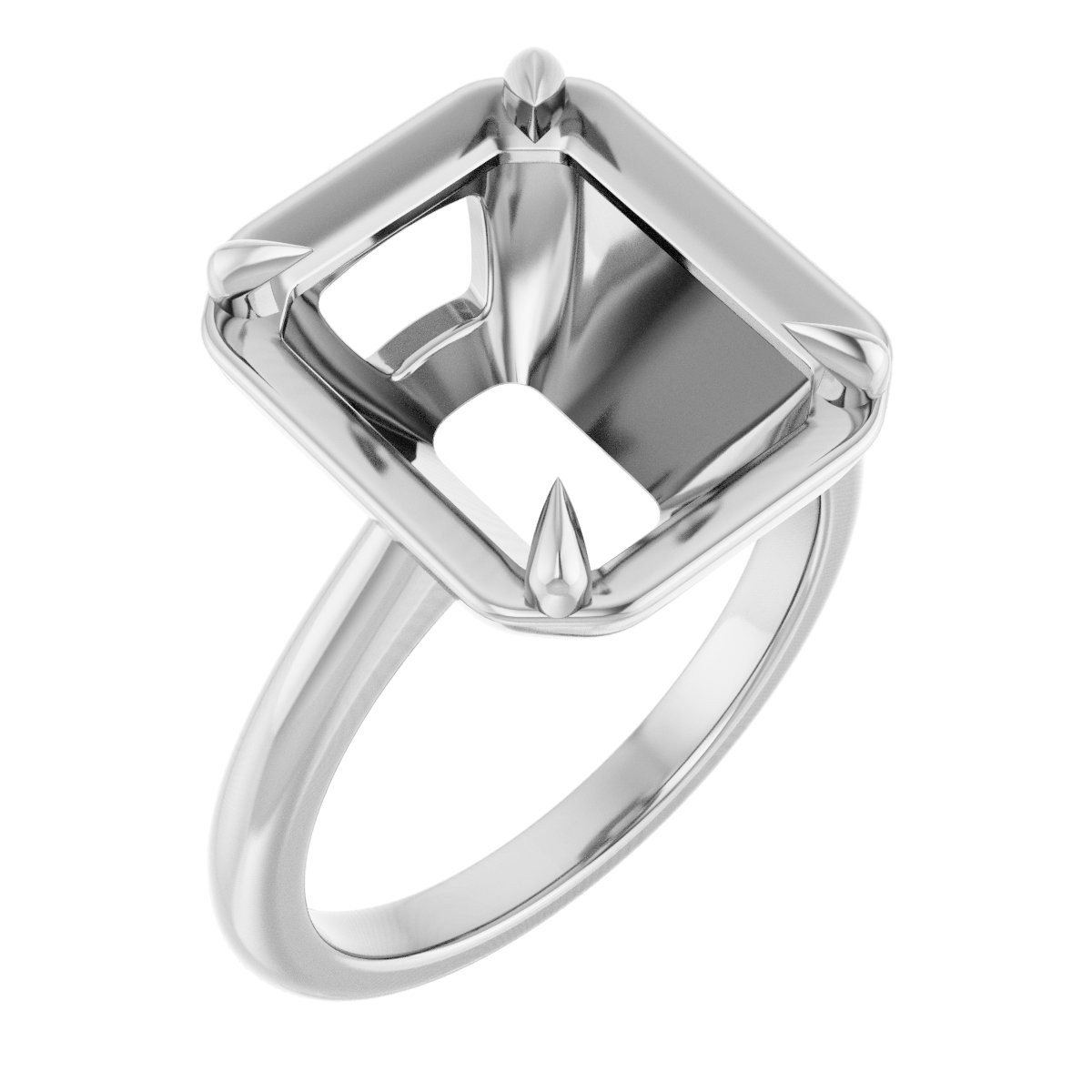 Claw-Prong Solitaire Bezel-Style Engagement Ring