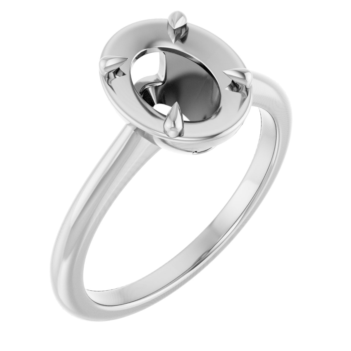 Claw-Prong Solitaire Bezel-Style Engagement Ring