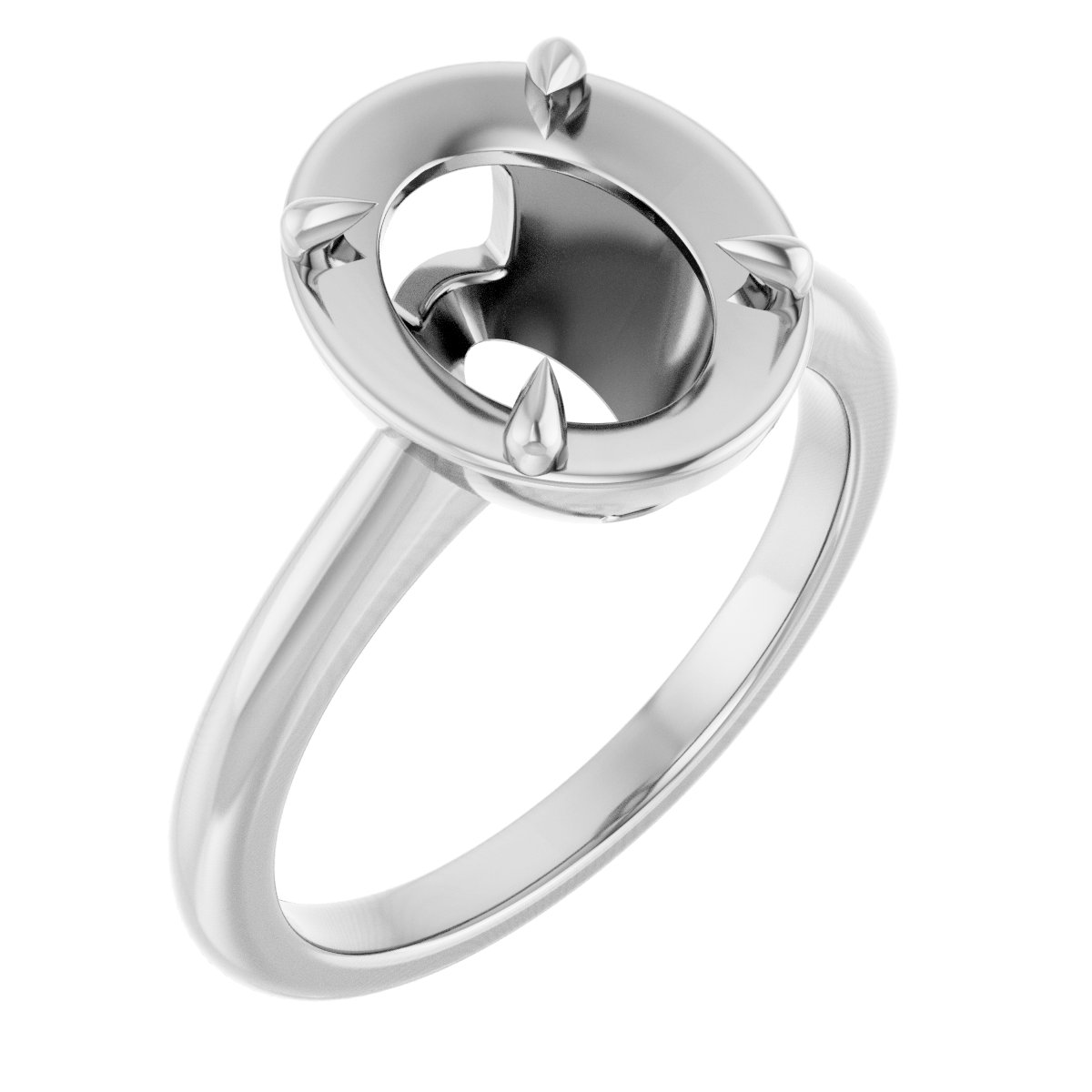 Claw-Prong Solitaire Bezel-Style Engagement Ring