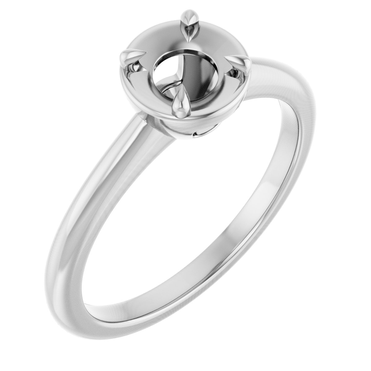 Claw-Prong Solitaire Bezel-Style Engagement Ring