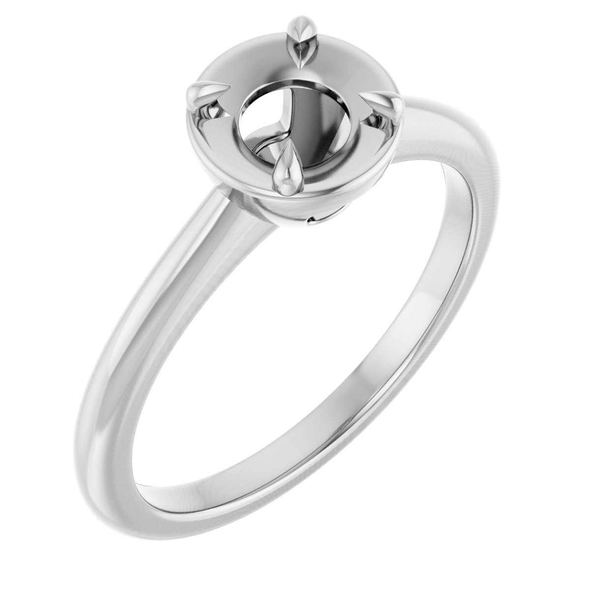 Claw-Prong Solitaire Bezel-Style Engagement Ring