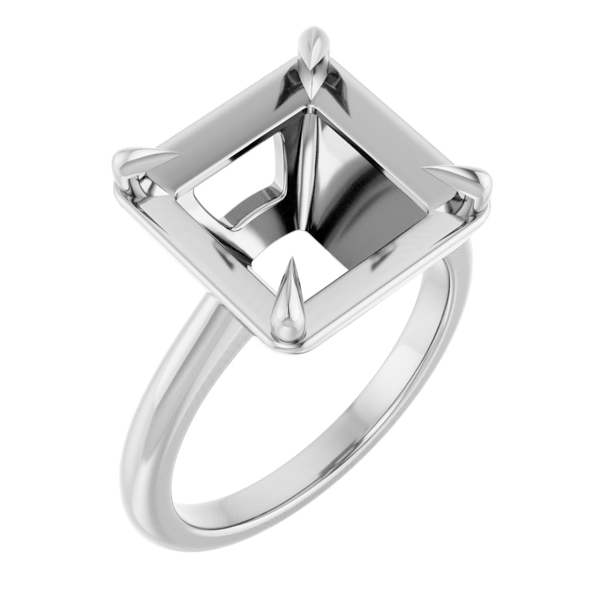 Claw-Prong Solitaire Bezel-Style Engagement Ring