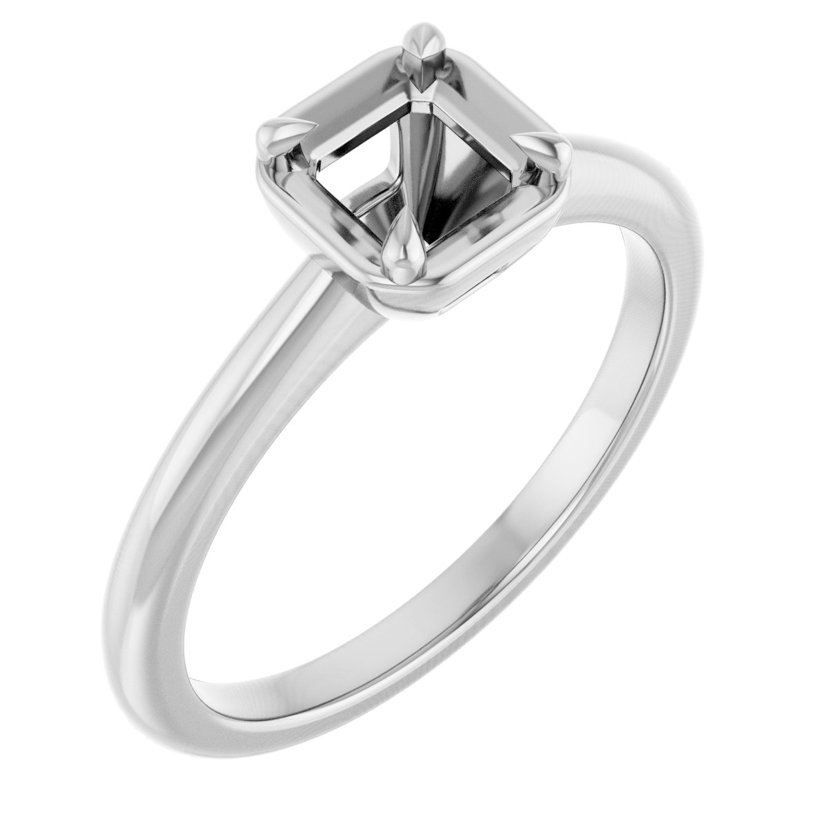 Claw-Prong Solitaire Bezel-Style Engagement Ring