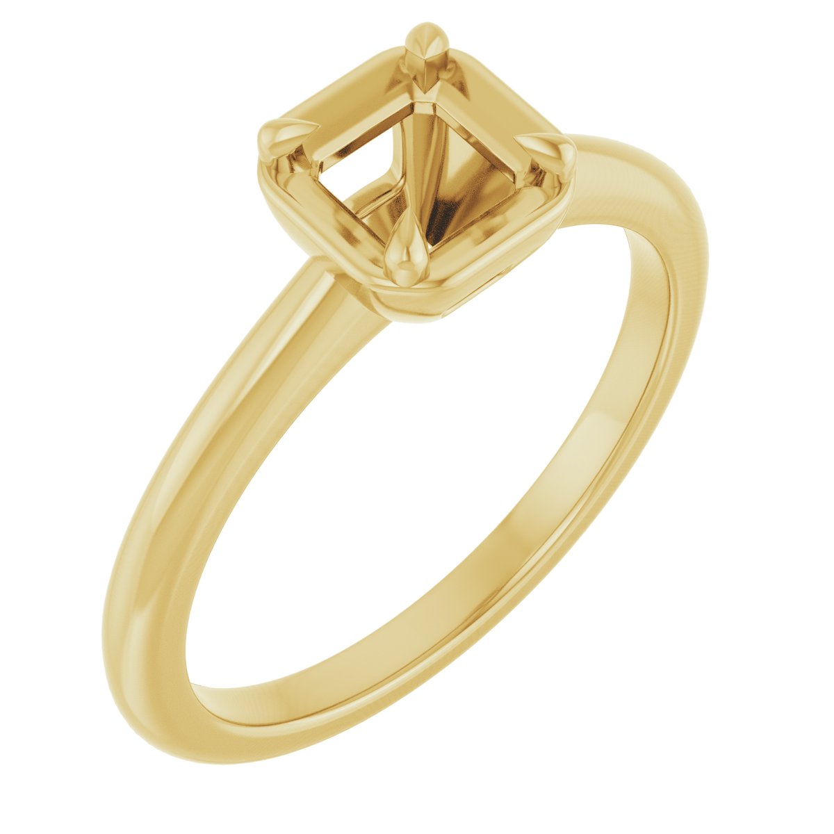 Claw-Prong Solitaire Bezel-Style Engagement Ring