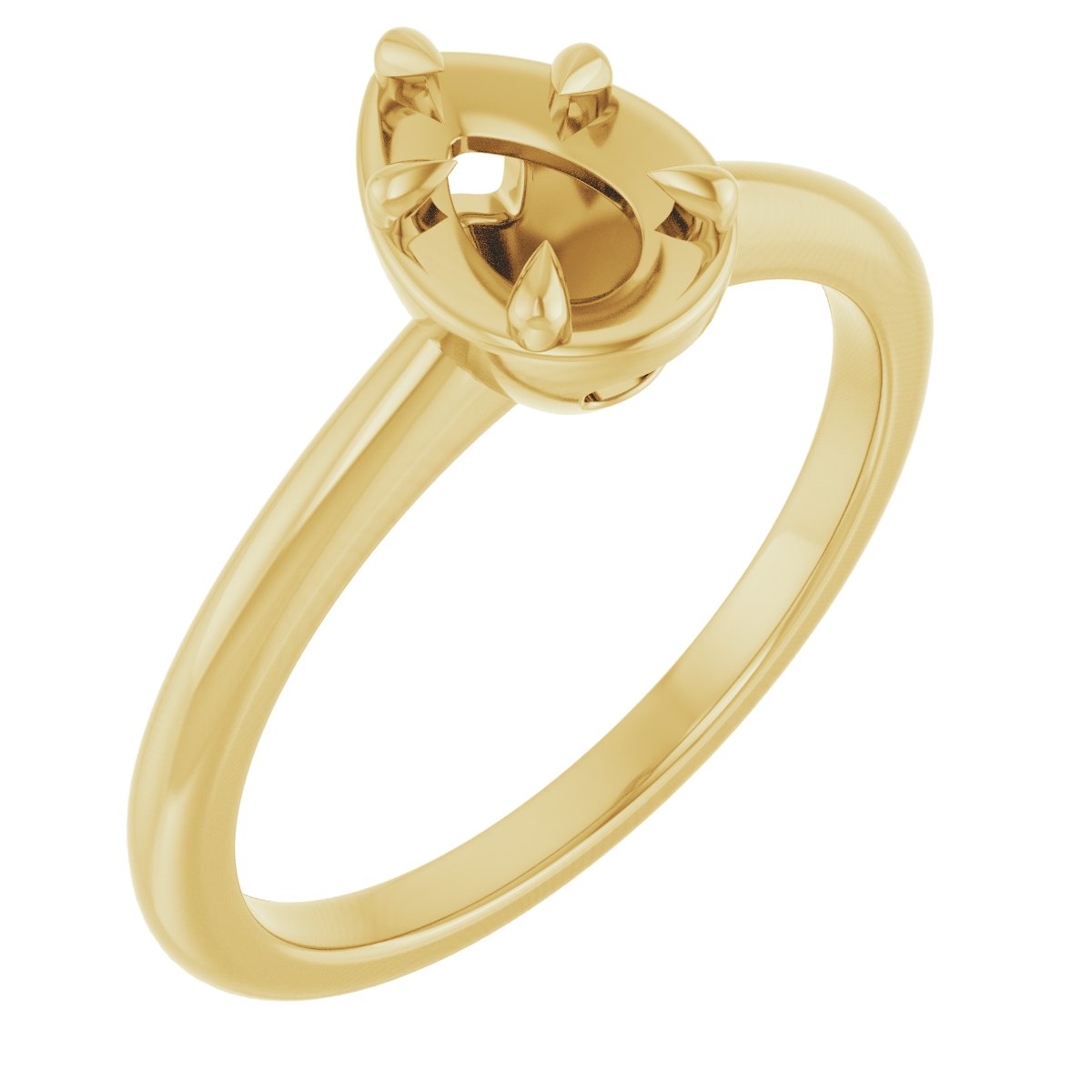 Claw-Prong Solitaire Bezel-Style Engagement Ring