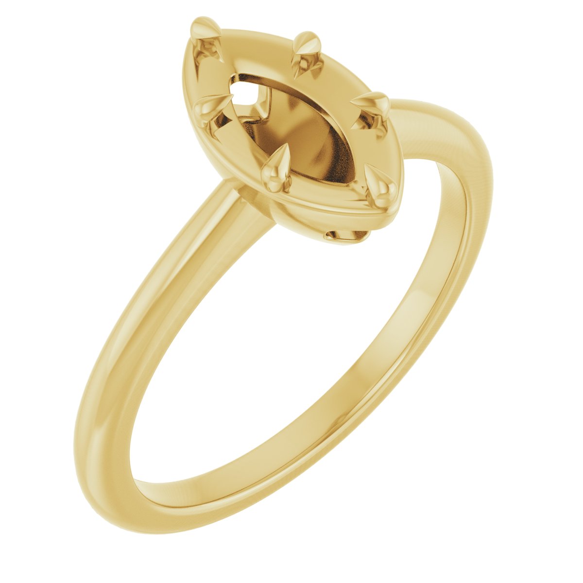 Claw-Prong Solitaire Bezel-Style Engagement Ring