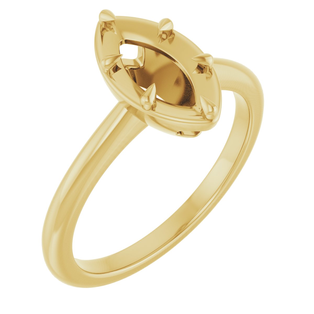Claw-Prong Solitaire Bezel-Style Engagement Ring