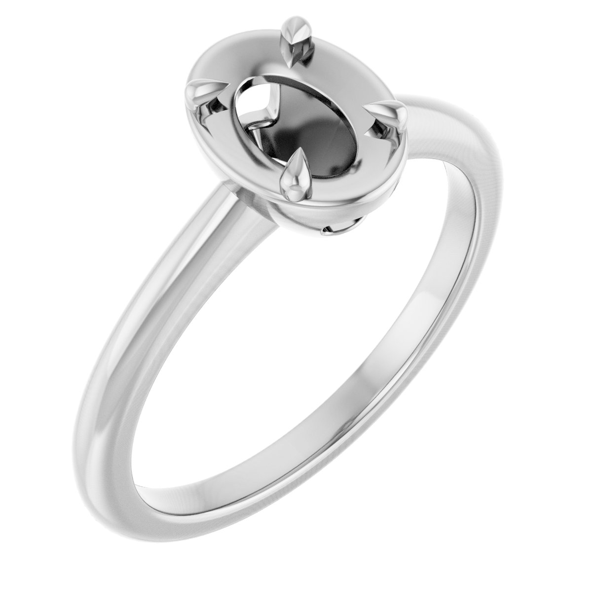 Claw-Prong Solitaire Bezel-Style Engagement Ring