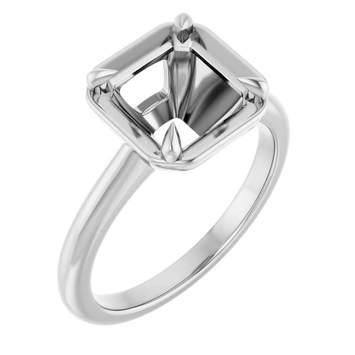 Claw-Prong Solitaire Bezel-Style Engagement Ring