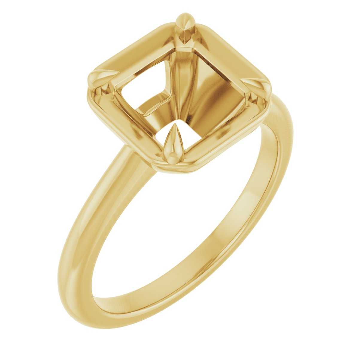 Claw-Prong Solitaire Bezel-Style Engagement Ring