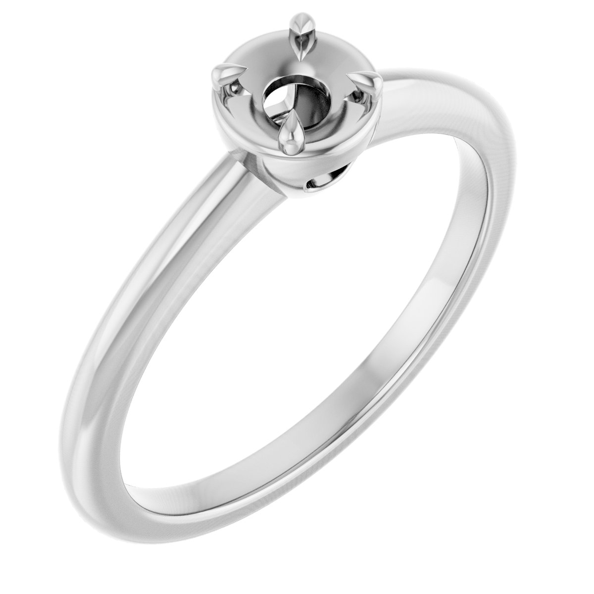 Claw-Prong Solitaire Bezel-Style Engagement Ring