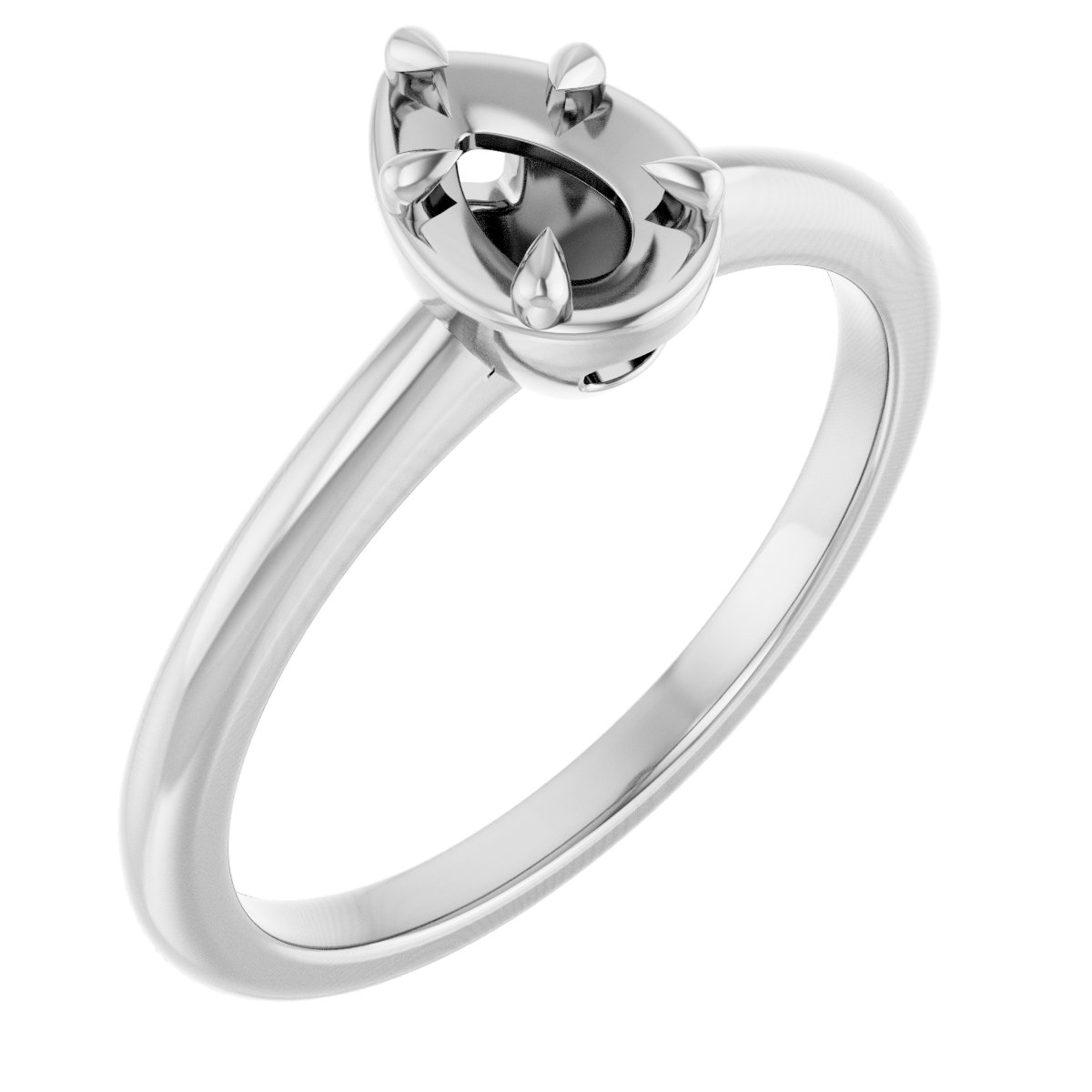 Claw-Prong Solitaire Bezel-Style Engagement Ring