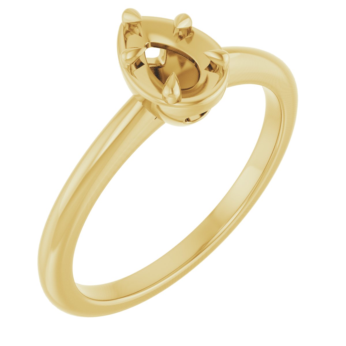 Claw-Prong Solitaire Bezel-Style Engagement Ring