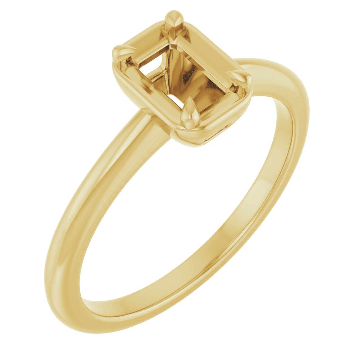 Claw-Prong Solitaire Bezel-Style Engagement Ring
