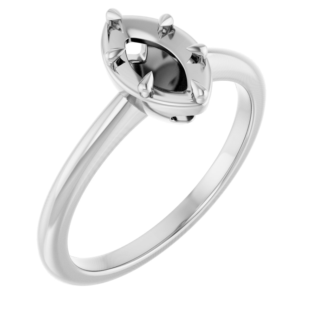 Claw-Prong Solitaire Bezel-Style Engagement Ring