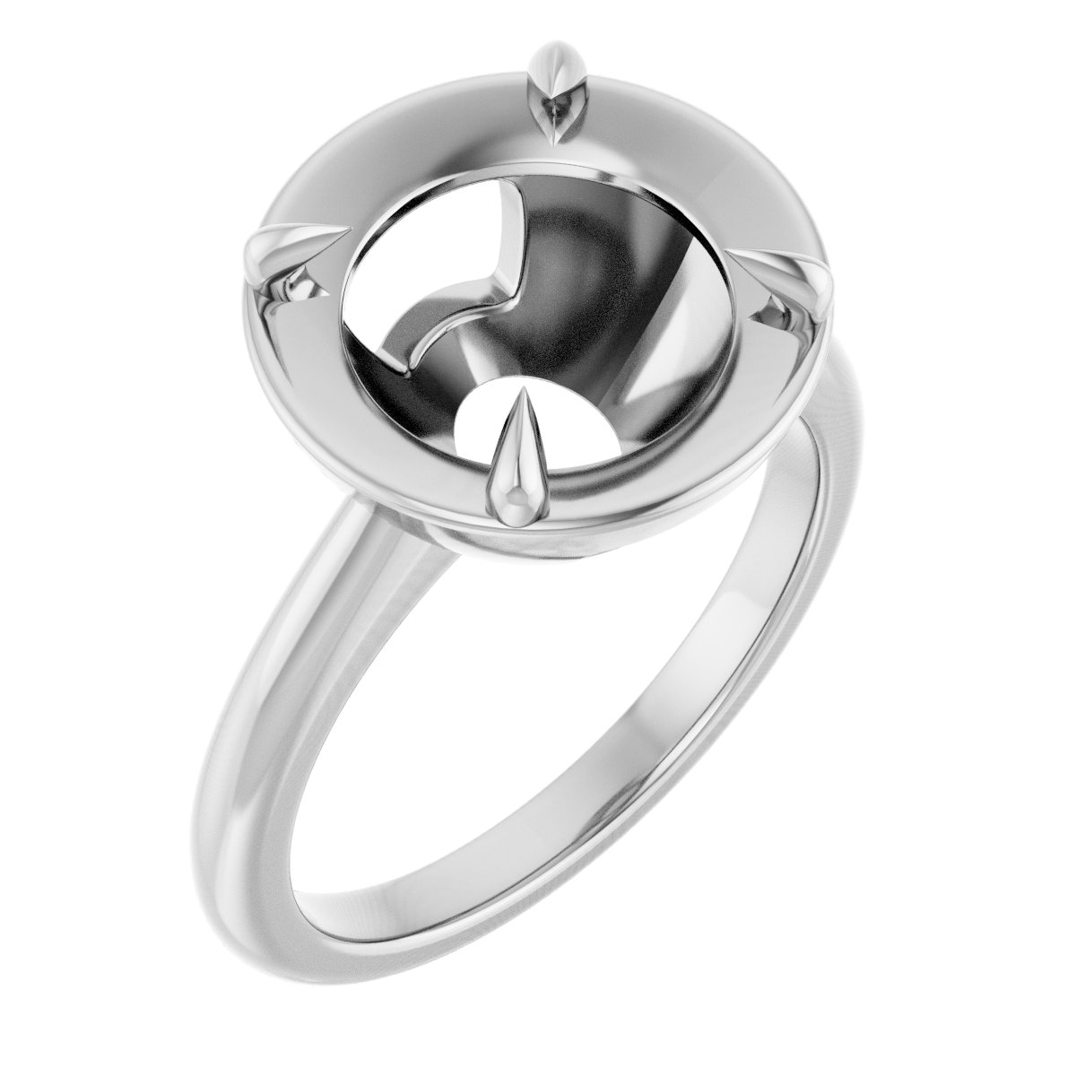 Claw-Prong Solitaire Bezel-Style Engagement Ring