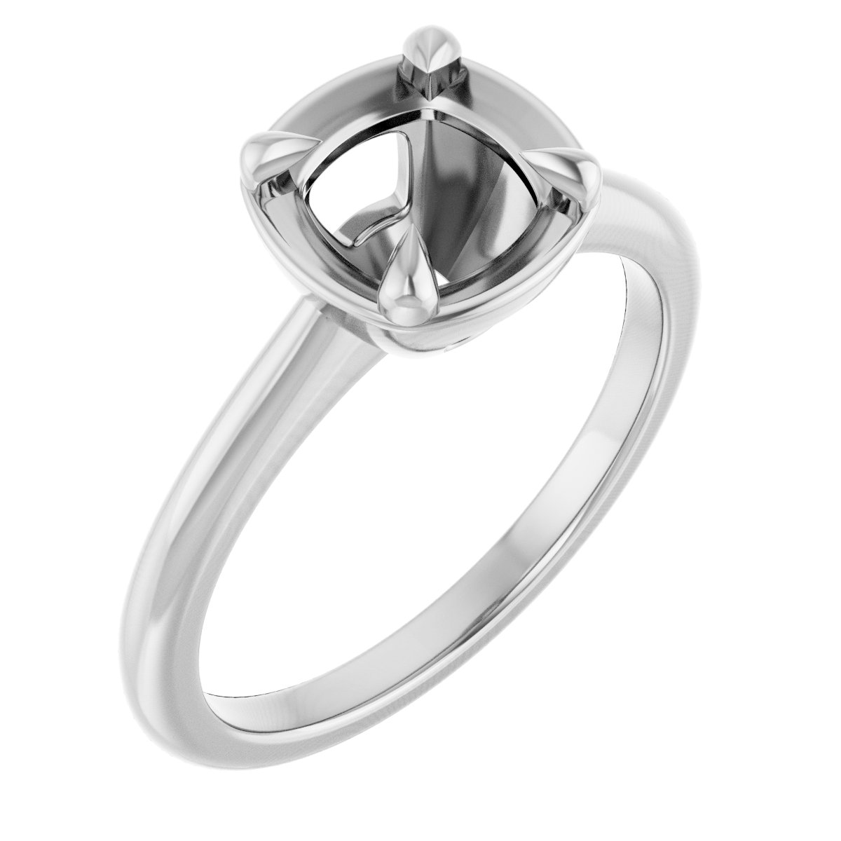 Claw-Prong Solitaire Bezel-Style Engagement Ring