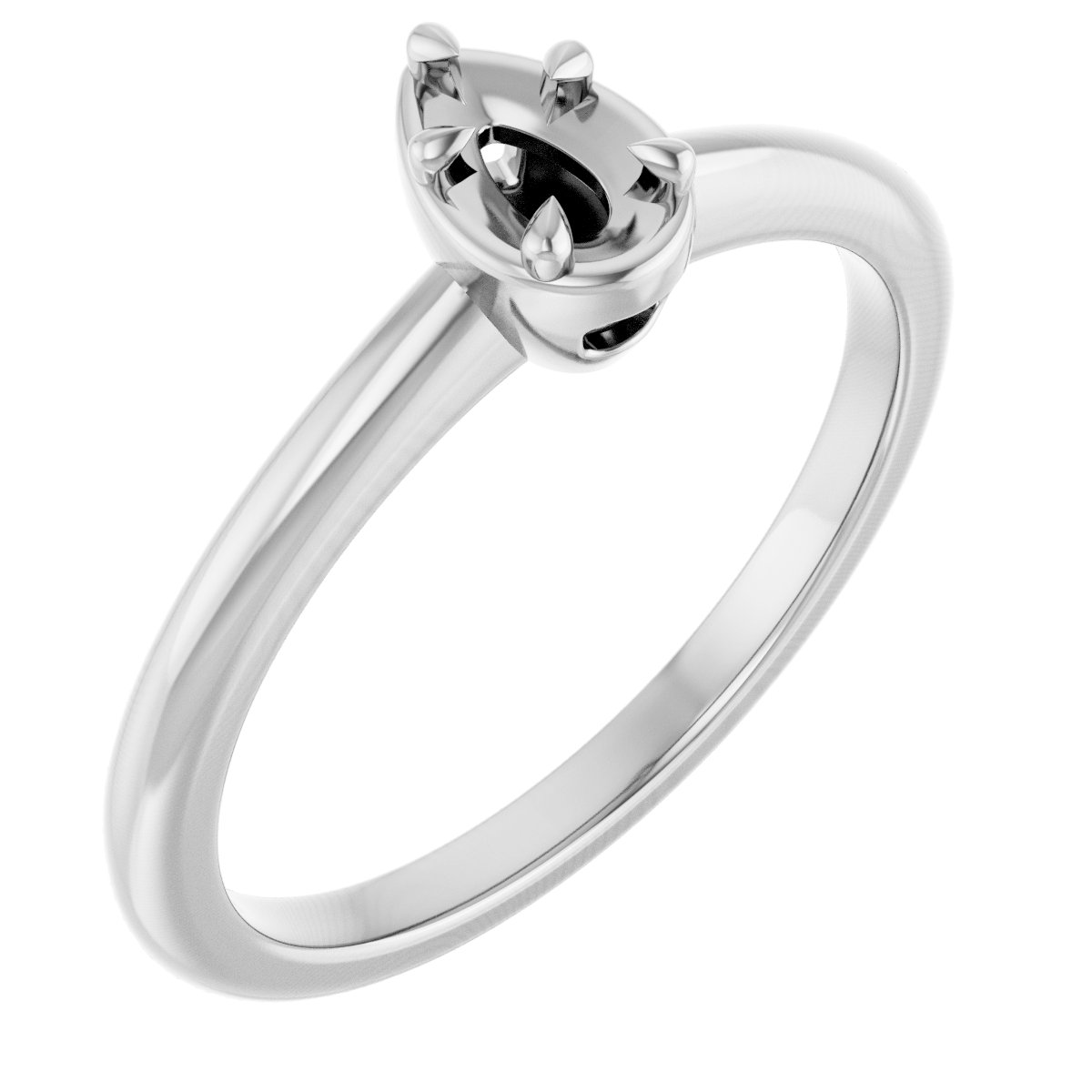 Claw-Prong Solitaire Bezel-Style Engagement Ring
