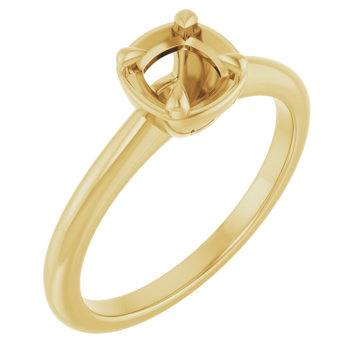Claw-Prong Solitaire Bezel-Style Engagement Ring