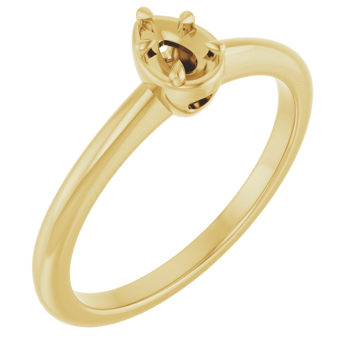 Claw-Prong Solitaire Bezel-Style Engagement Ring