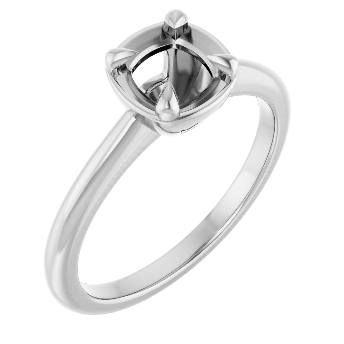 Claw-Prong Solitaire Bezel-Style Engagement Ring