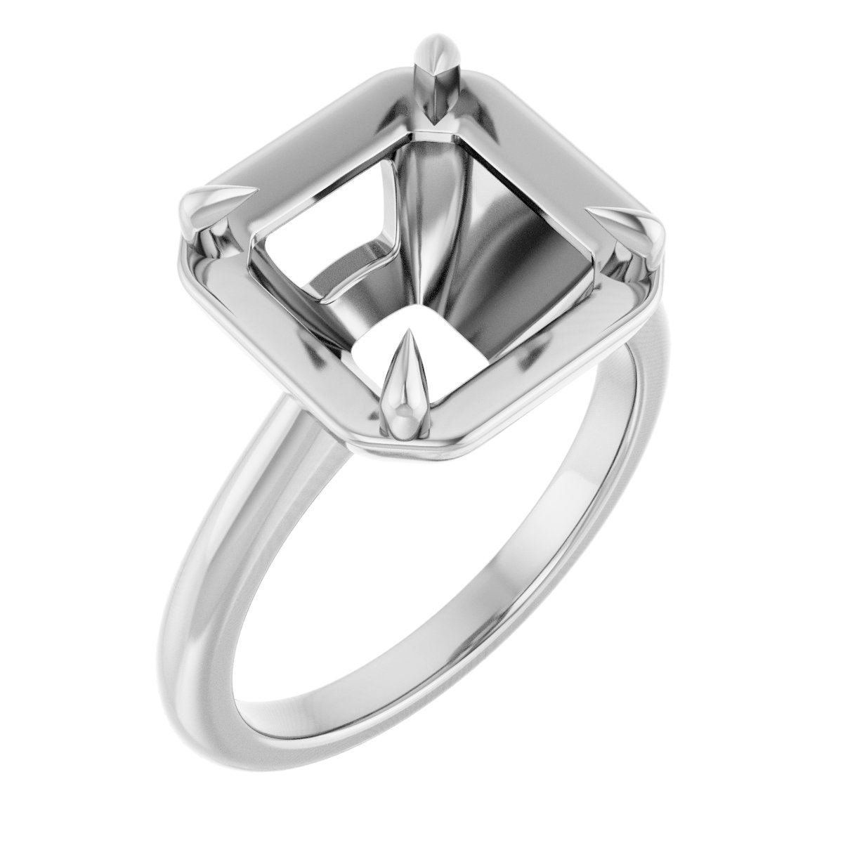 Claw-Prong Solitaire Bezel-Style Engagement Ring