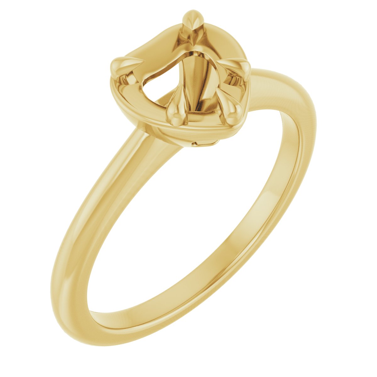 Claw-Prong Solitaire Bezel-Style Engagement Ring