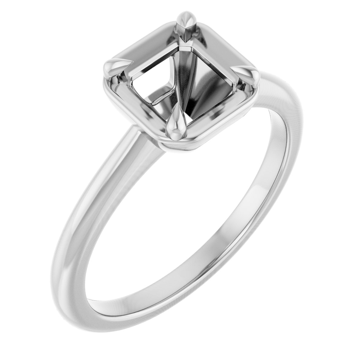 Claw-Prong Solitaire Bezel-Style Engagement Ring