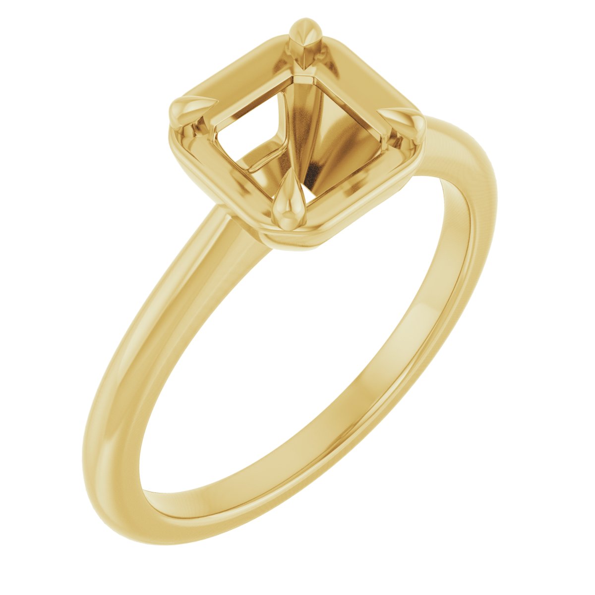 Claw-Prong Solitaire Bezel-Style Engagement Ring