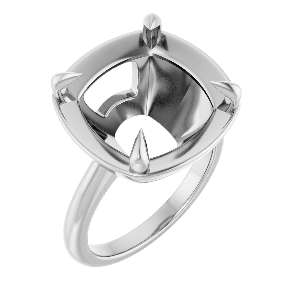 Claw-Prong Solitaire Bezel-Style Engagement Ring