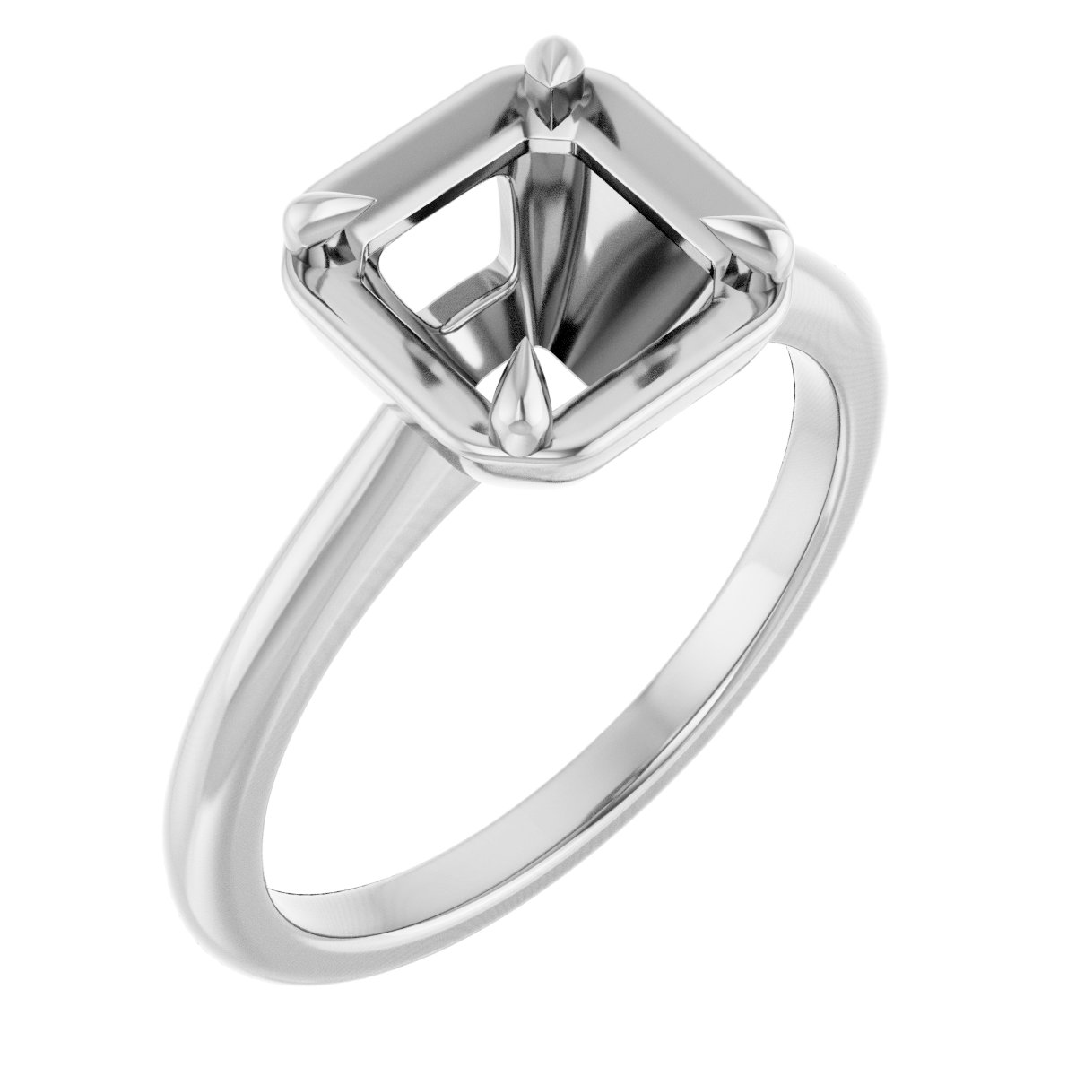 Claw-Prong Solitaire Bezel-Style Engagement Ring