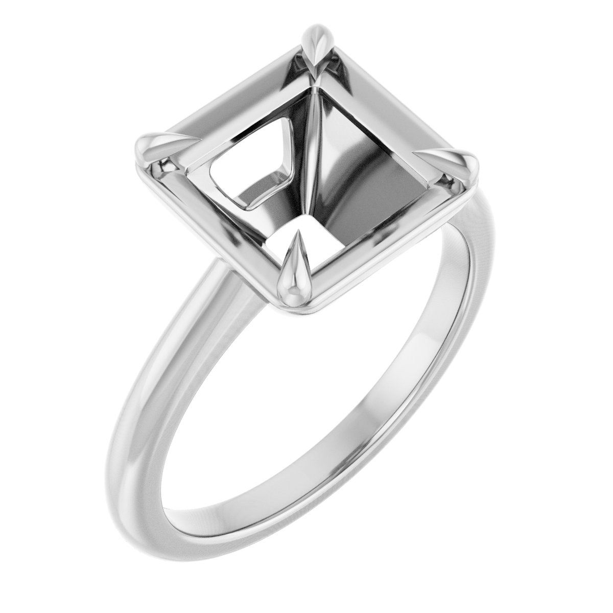 Claw-Prong Solitaire Bezel-Style Engagement Ring