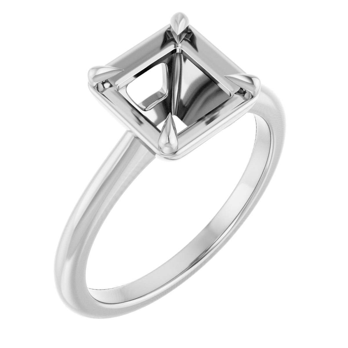 Claw-Prong Solitaire Bezel-Style Engagement Ring