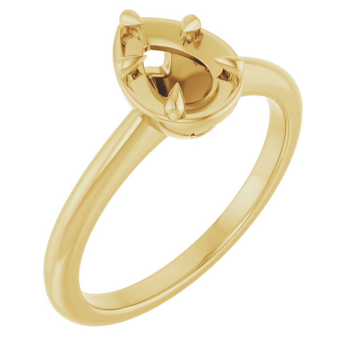 Claw-Prong Solitaire Bezel-Style Engagement Ring