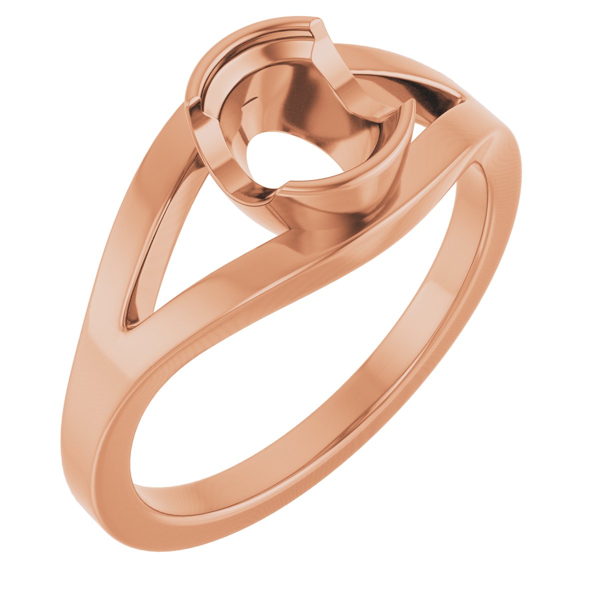 Half Bezel Solitaire Engagement Ring or Band