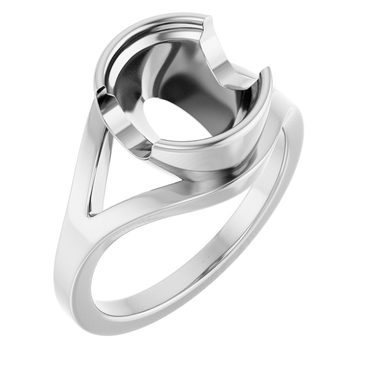 Half Bezel Solitaire Engagement Ring or Band