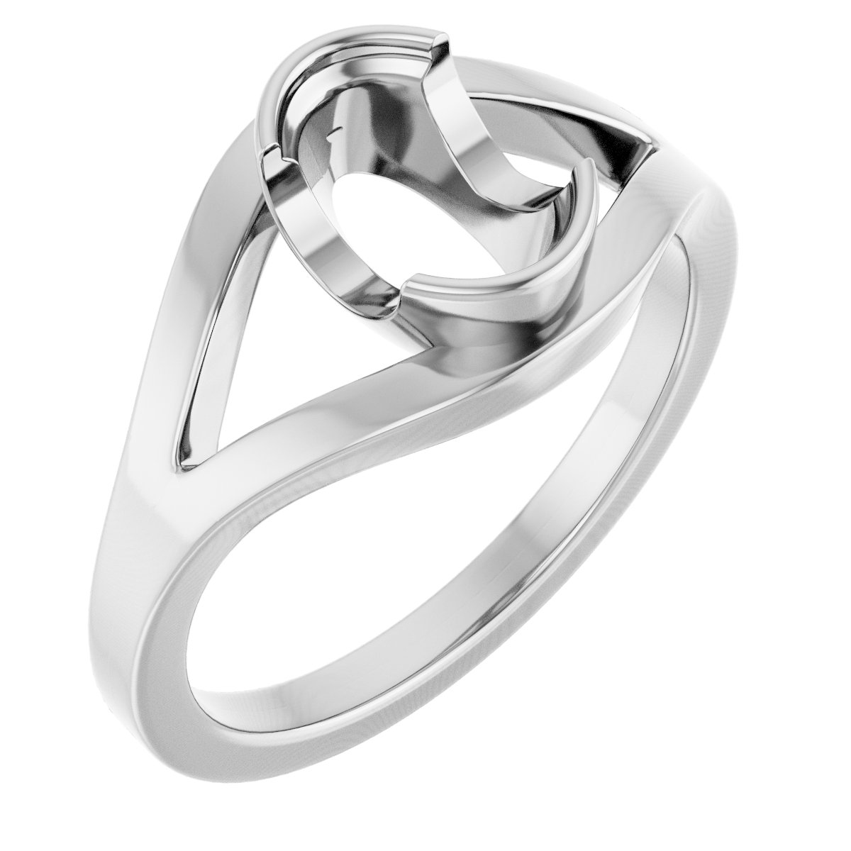 Half Bezel Solitaire Engagement Ring or Band
