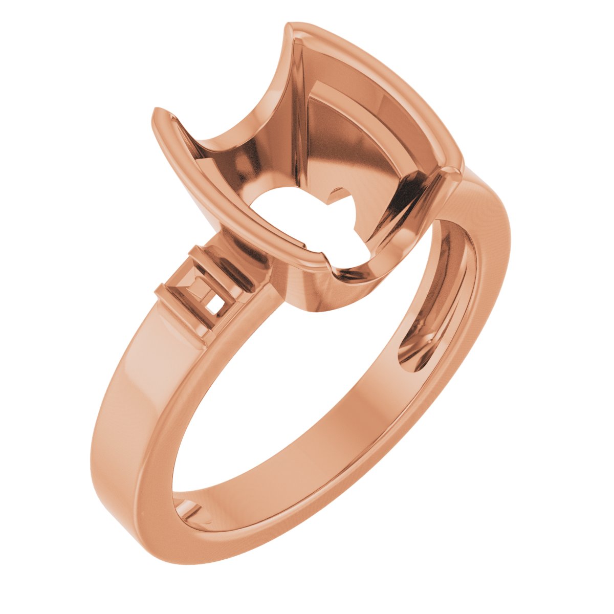 Half Bezel Accented Engagement Ring or Band